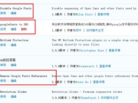 Revolution Sliders插件如何屏蔽谷歌字体和谷歌资源